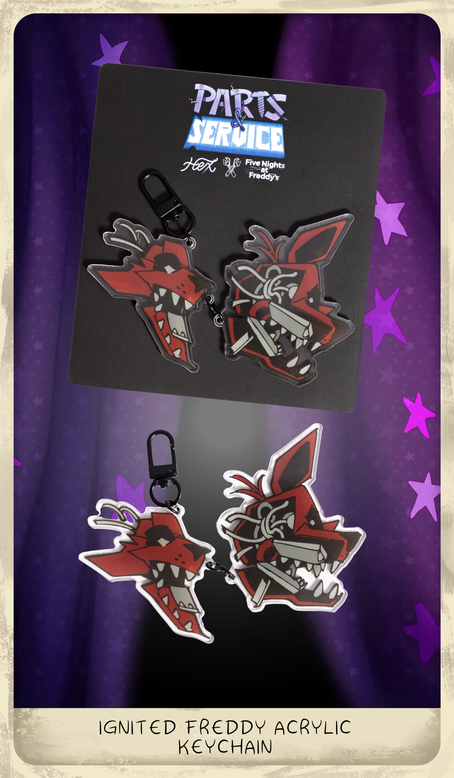 Ignited Foxy Acrylic Keychain