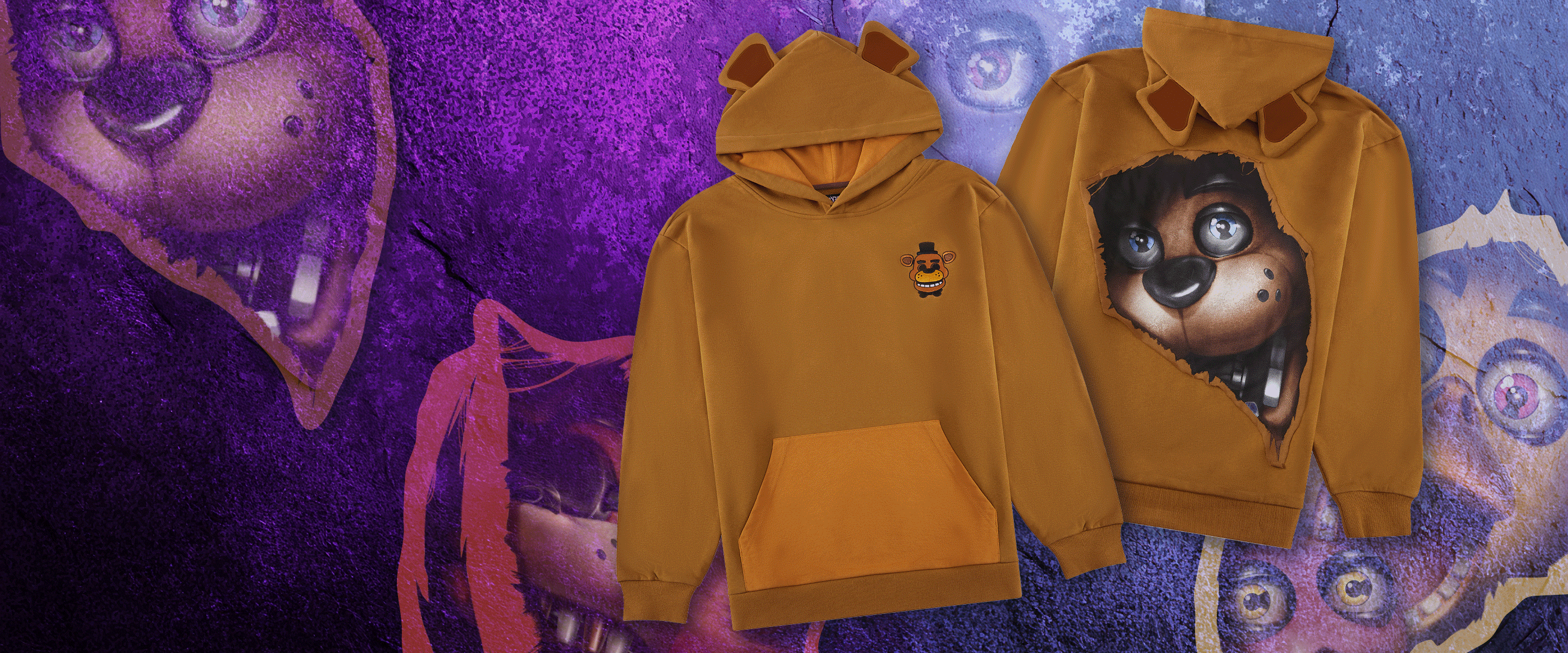 Hex x FNaF 
Character Hoodies