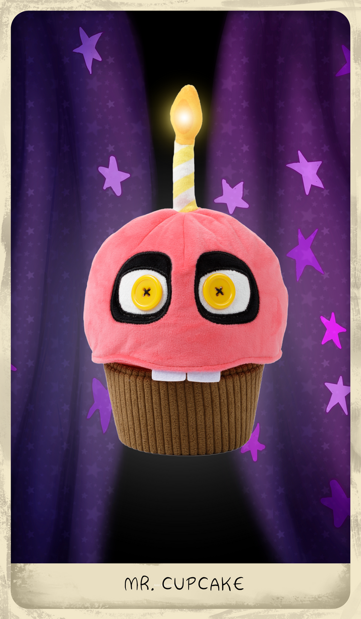 Mr. Cupcake Plush with Glowing Candle