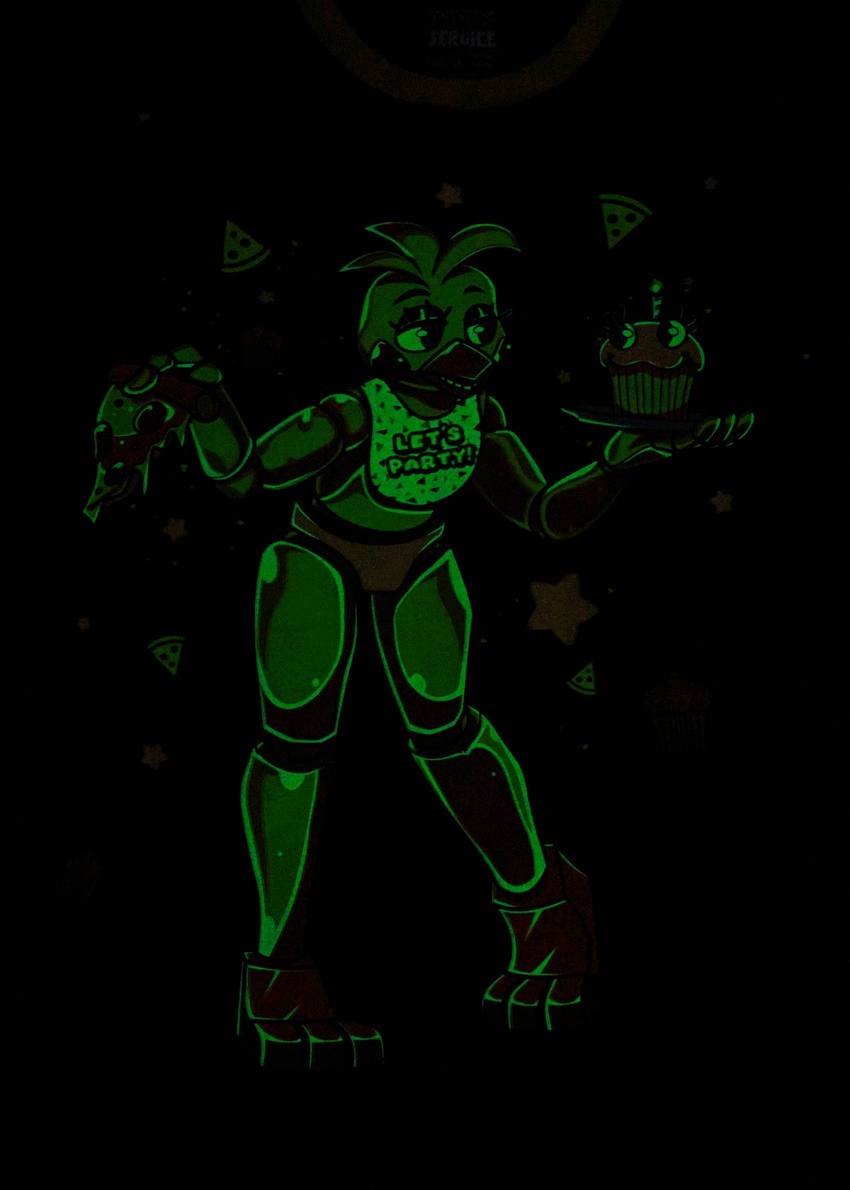HEX x FNaF BTS Blacklight Chica T-Shirt - Yellow/Black