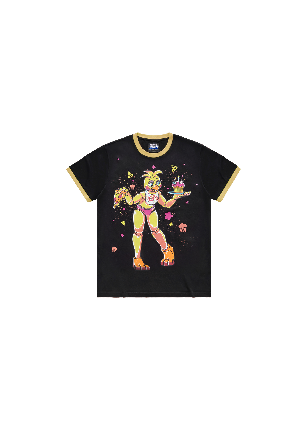 HEX x FNaF BTS Blacklight Chica T-Shirt - Yellow/Black