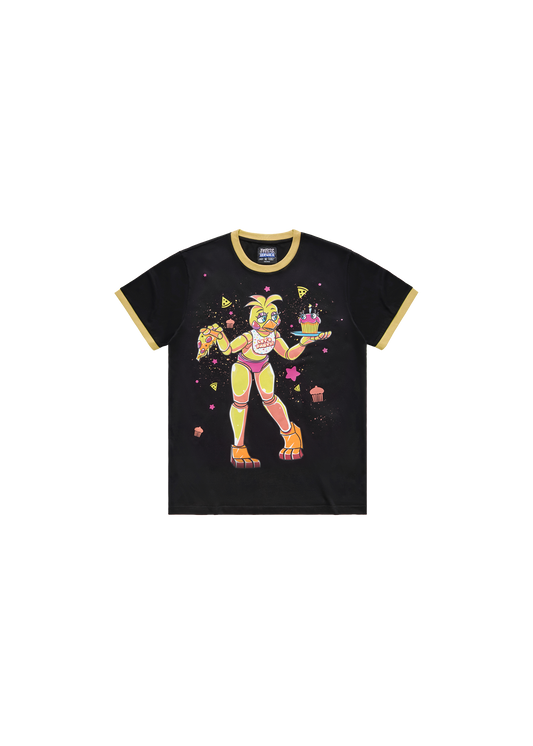 HEX x FNaF BTS Blacklight Chica T-Shirt - Yellow/Black