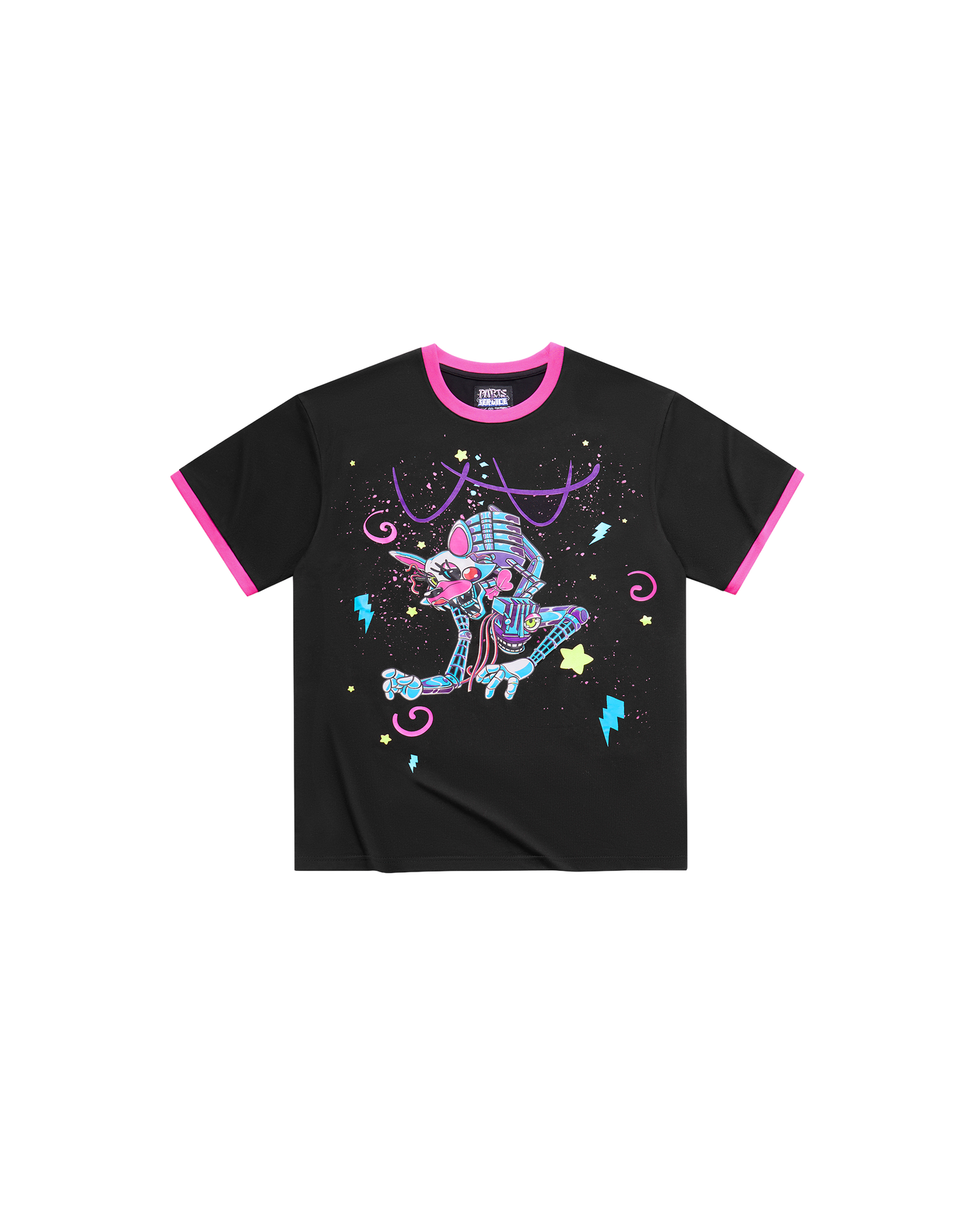 HEX x FNaF BTS Blacklight Mangle T-Shirt - Pink/Black