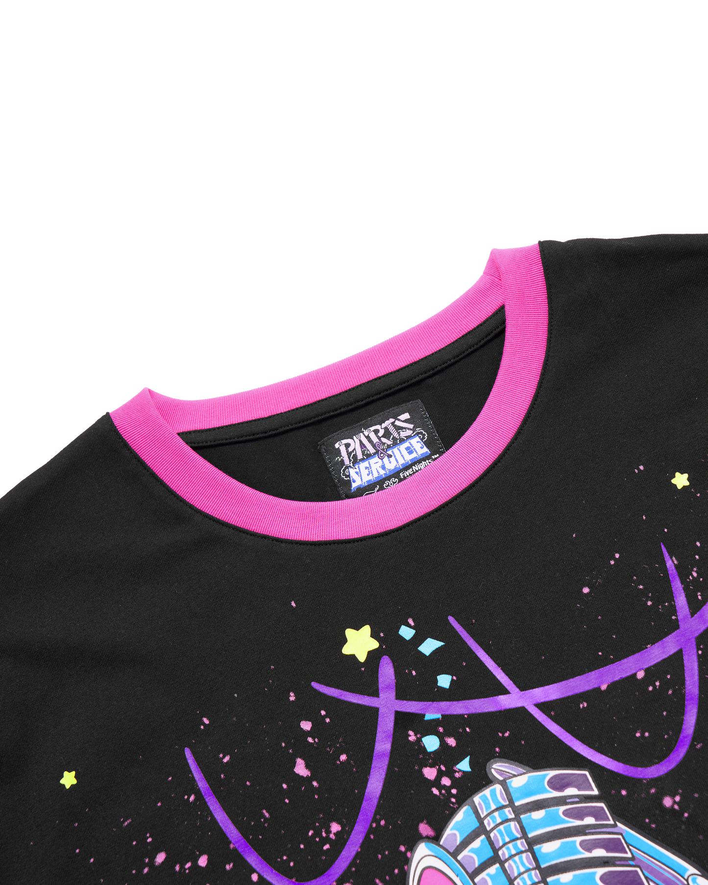 HEX x FNaF BTS Blacklight Mangle T-Shirt - Pink/Black