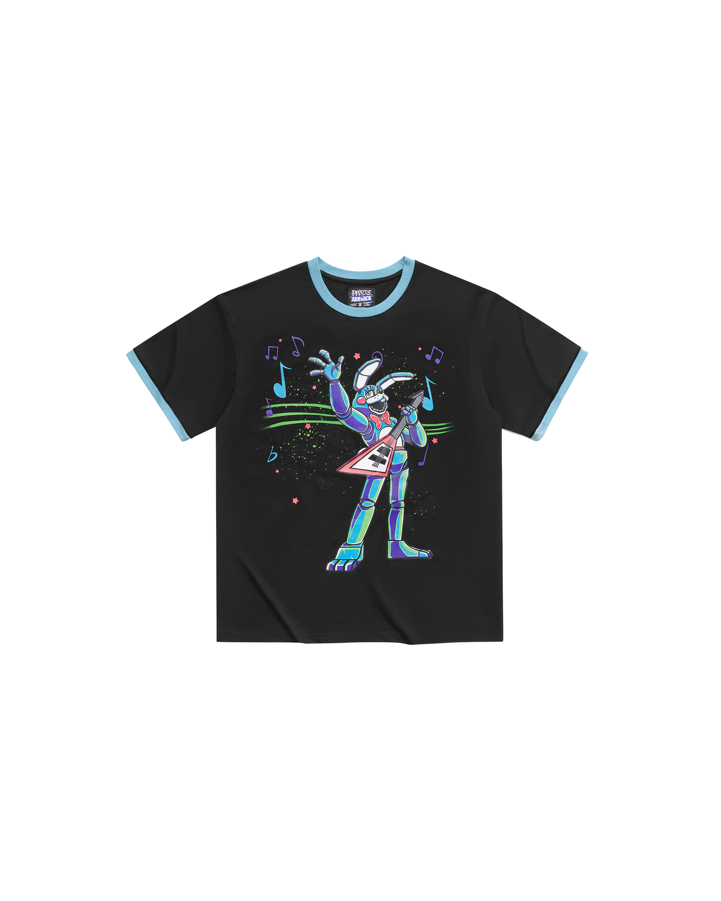 Blacklight Bonnie T-Shirt - Lt Blue/Black