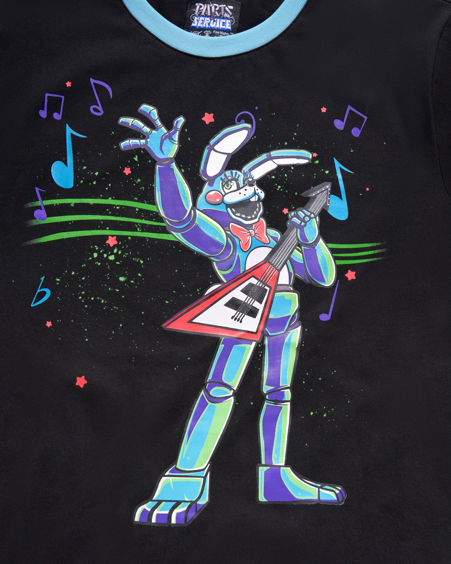 Blacklight Bonnie T-Shirt - Lt Blue/Black