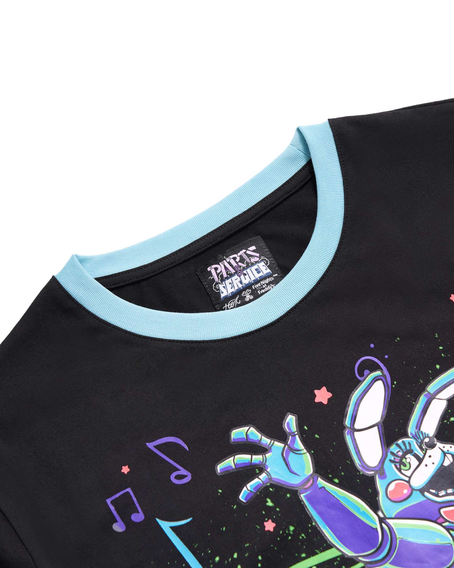 Blacklight Bonnie T-Shirt - Lt Blue/Black