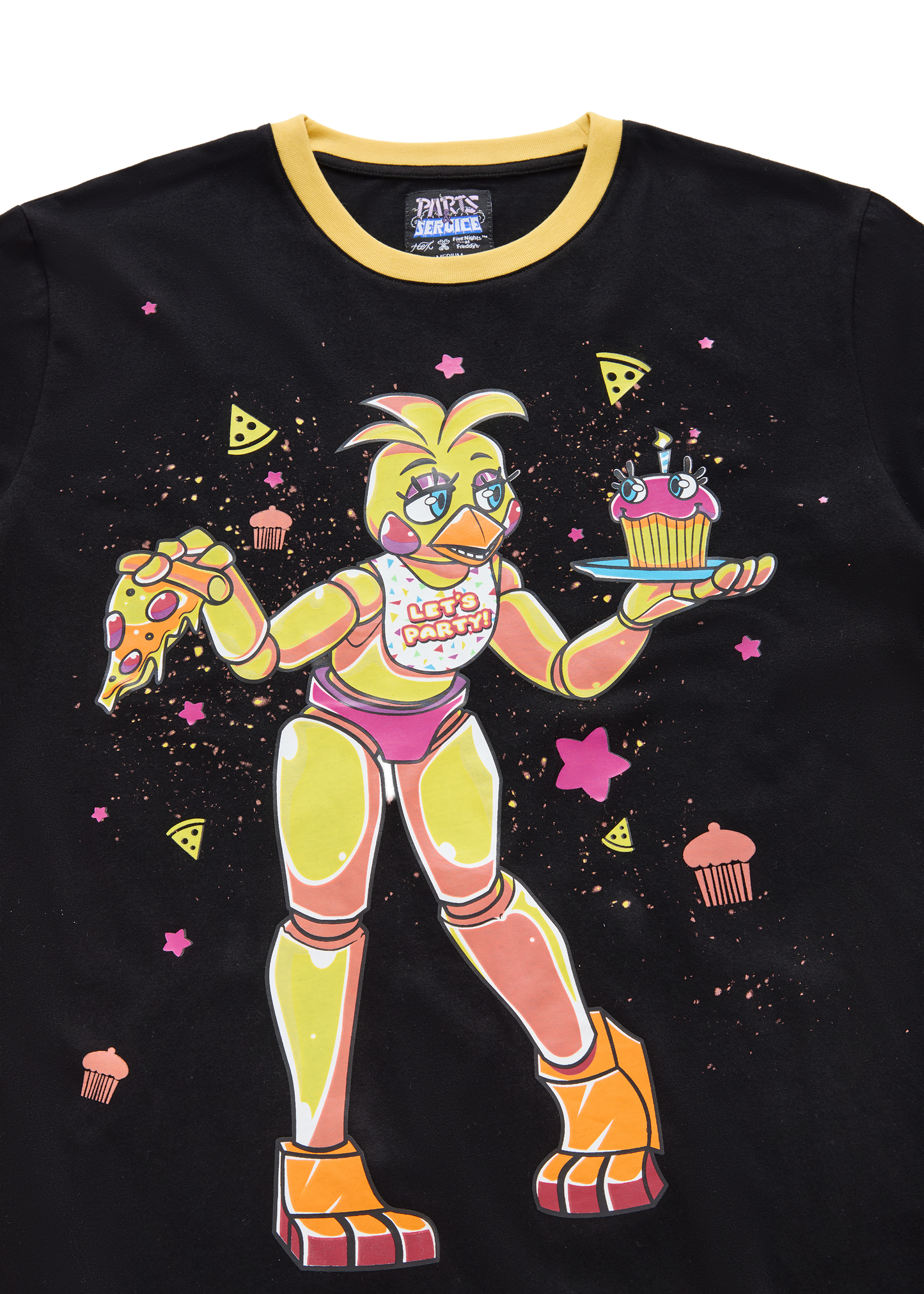 HEX x FNaF BTS Blacklight Chica T-Shirt - Yellow/Black